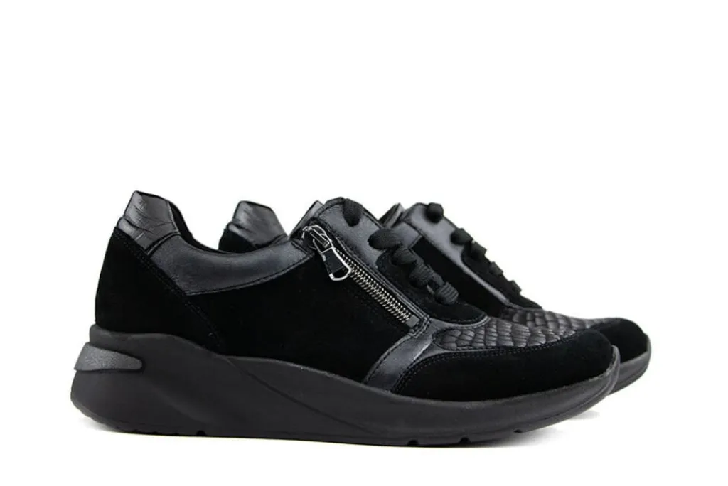 Sneakers | Wijdte H^Waldläufer Waldlaufer Sneaker Dilara Schwarz Bronx