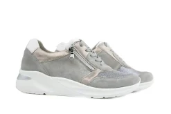 Sneakers | Wijdte H^Waldläufer Waldlaufer Sneaker Dilara Grey Stein Weiss