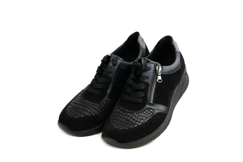 Sneakers | Wijdte H^Waldläufer Waldlaufer Sneaker Dilara Schwarz Bronx