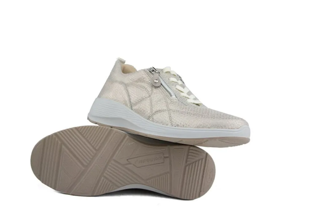 Sneakers | Wijdte K^Waldläufer Waldlaufer Sneaker Kalea Eclis Platin Stein K