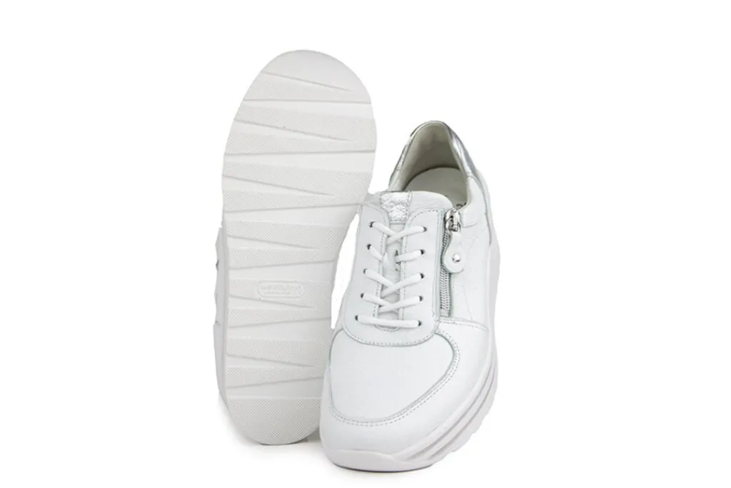Sneakers | Wijdte H^Waldläufer Waldlaufer Sneaker Lana Hirsch Weiss Silber