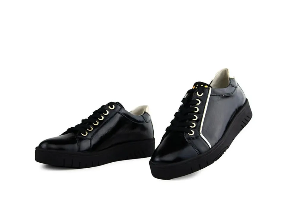 Sneakers | Wijdte H^Waldläufer Waldlaufer Sneaker Yuna Schwarz Gold