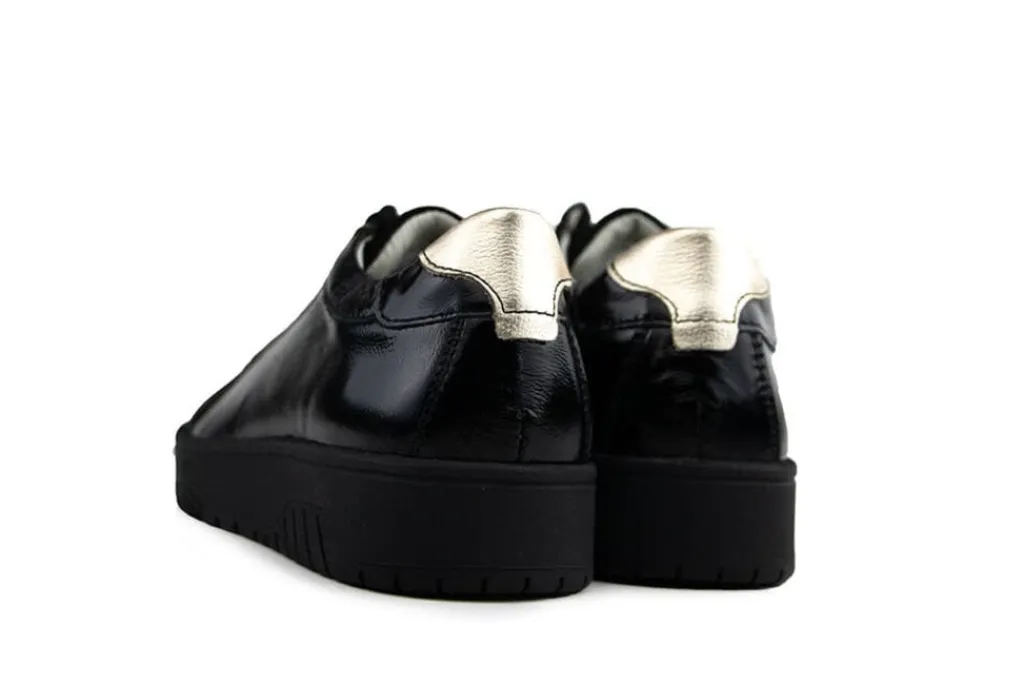 Sneakers | Wijdte H^Waldläufer Waldlaufer Sneaker Yuna Schwarz Gold