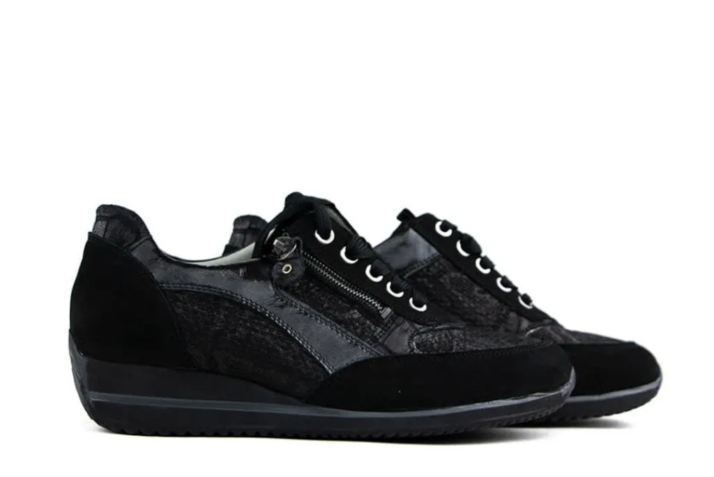 Sneakers | Wijdte H^Waldläufer Waldlaufer Sneakers Himona Zwart Snake