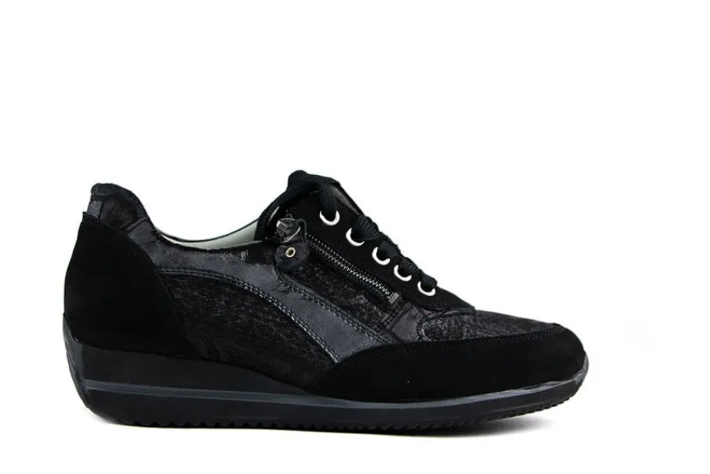 Sneakers | Wijdte H^Waldläufer Waldlaufer Sneakers Himona Zwart Snake