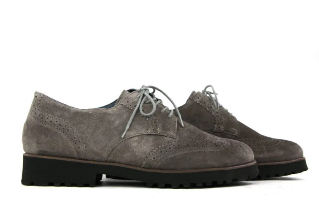 Veterschoenen^Waldläufer Waldlaufer Veterschoen Elisa Grijs Suede