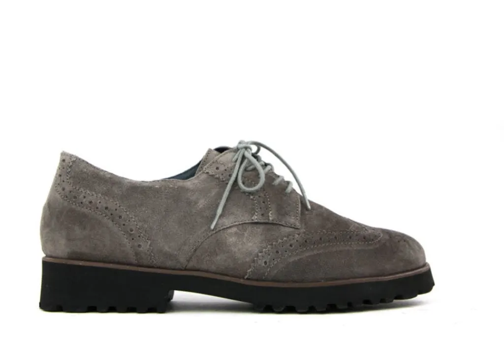 Veterschoenen^Waldläufer Waldlaufer Veterschoen Elisa Grijs Suede