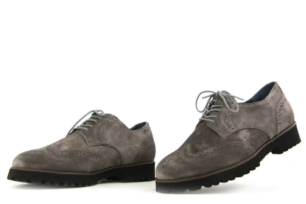Veterschoenen^Waldläufer Waldlaufer Veterschoen Elisa Grijs Suede