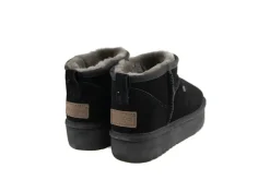 Enkellaarzen^Warmbat Boots Durack Plateau Black Suede