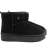 Enkellaarzen^Warmbat Boots Wallaby Plateau Black Suede