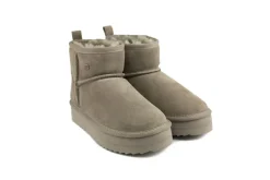 Enkellaarzen^Warmbat Boots Wallaby Plateau Moss Suede