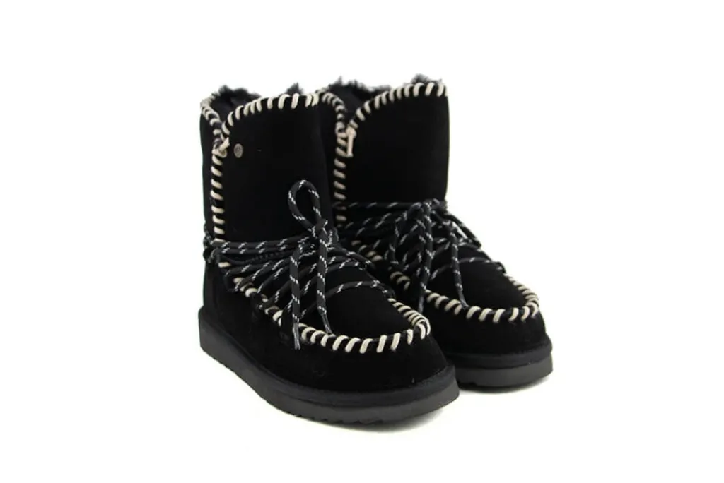 Enkellaarzen^Warmbat Boots Waturra Lace Black Suede