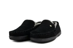 Pantoffels^Warmbat Grizzly Zwart Suede
