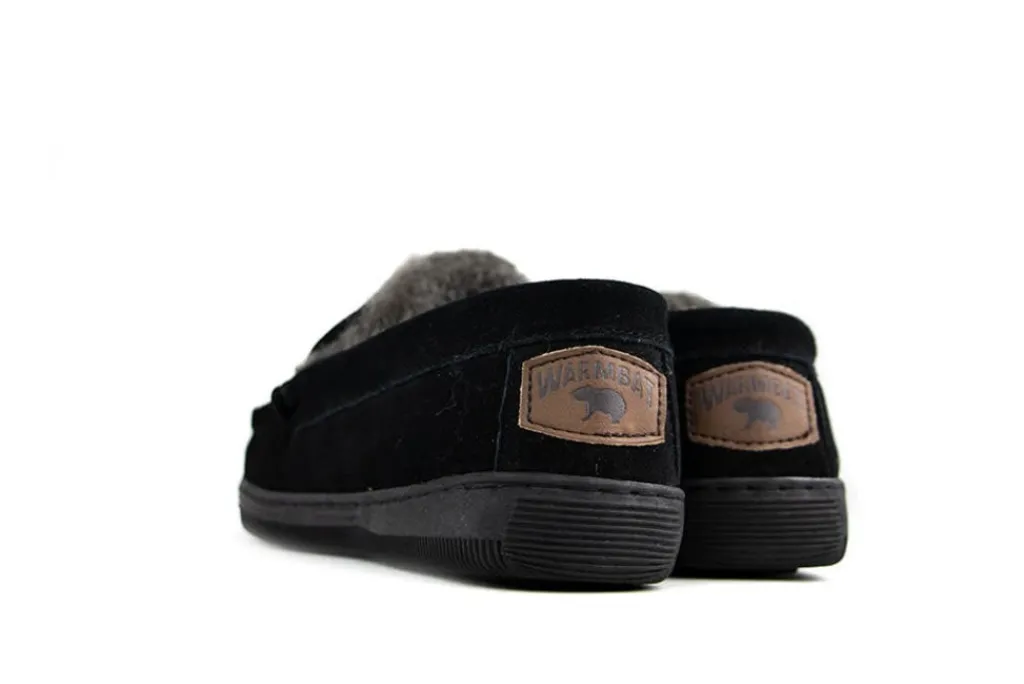 Pantoffels^Warmbat Grizzly Zwart Suede