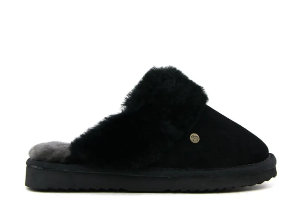 Pantoffels^Warmbat Muilen Flurry Zwart