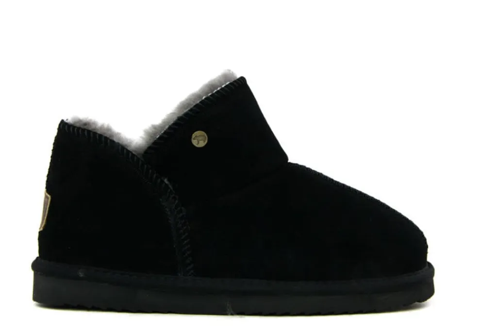 Pantoffels^Warmbat Pantoffels Willow Zwart Suede