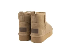 Enkellaarzen^Warmbat Wallaby Plateau Camel Suede