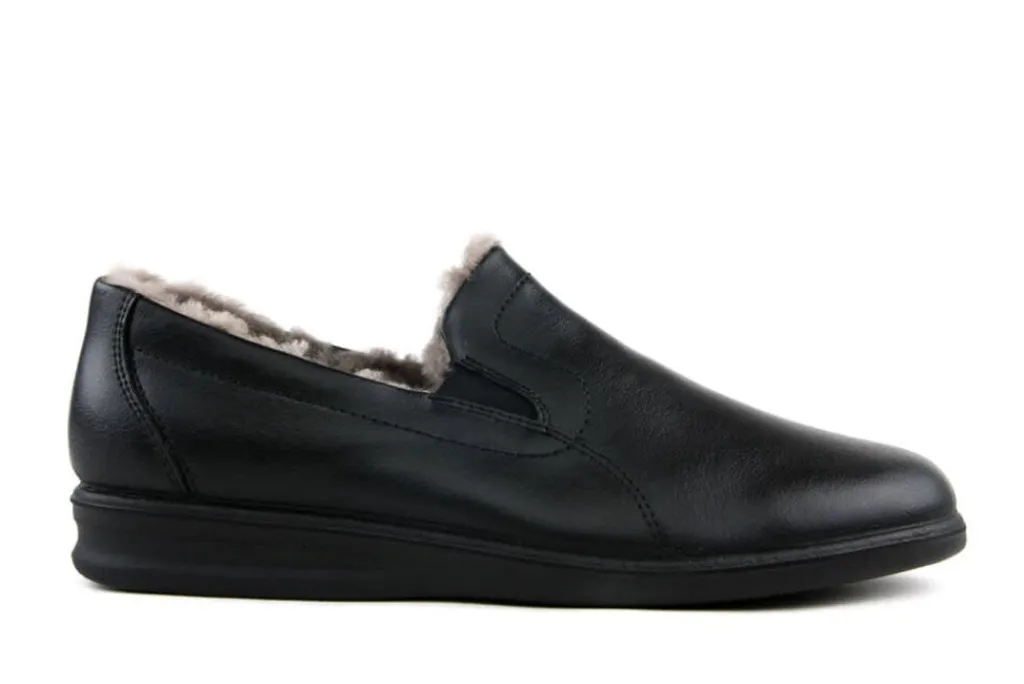 Pantoffels^Westland Instappers Belford 67 Zwart Vacht