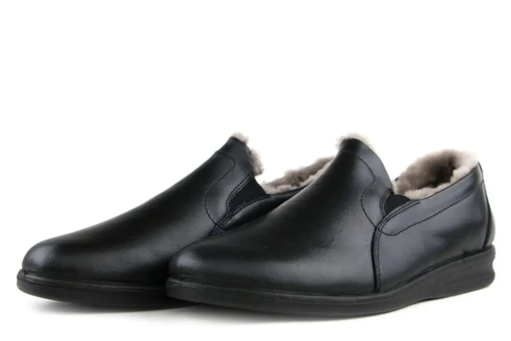 Pantoffels^Westland Instappers Belford 67 Zwart Vacht