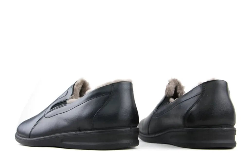 Pantoffels^Westland Instappers Belford 67 Zwart Vacht