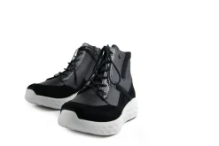 Sneakers^Wolky Hoge Sneaker Leap Leather Black