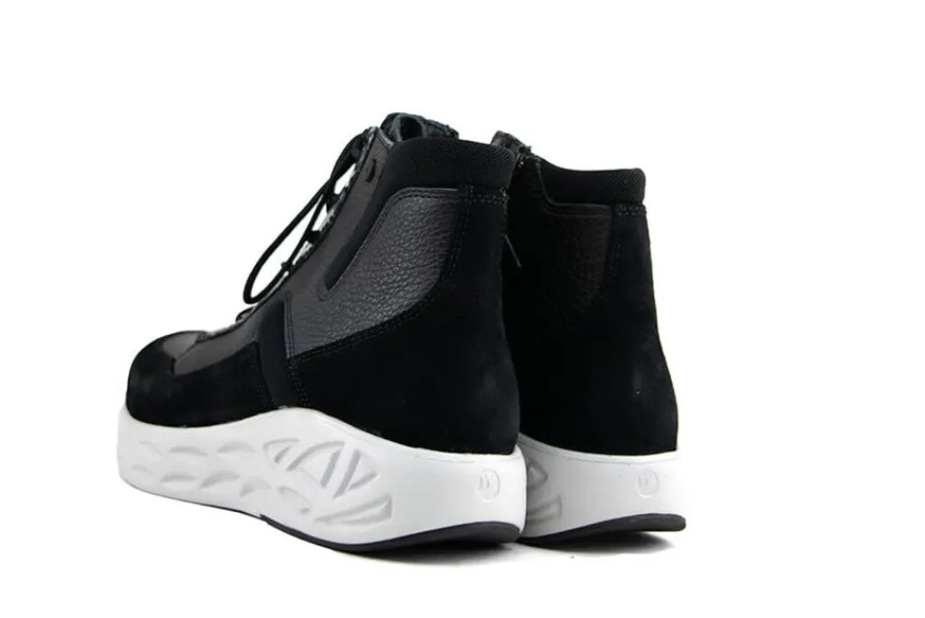 Sneakers^Wolky Hoge Sneaker Leap Leather Black