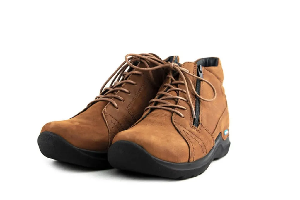 Veterschoenen^Wolky Hoge Veter Why Cognac