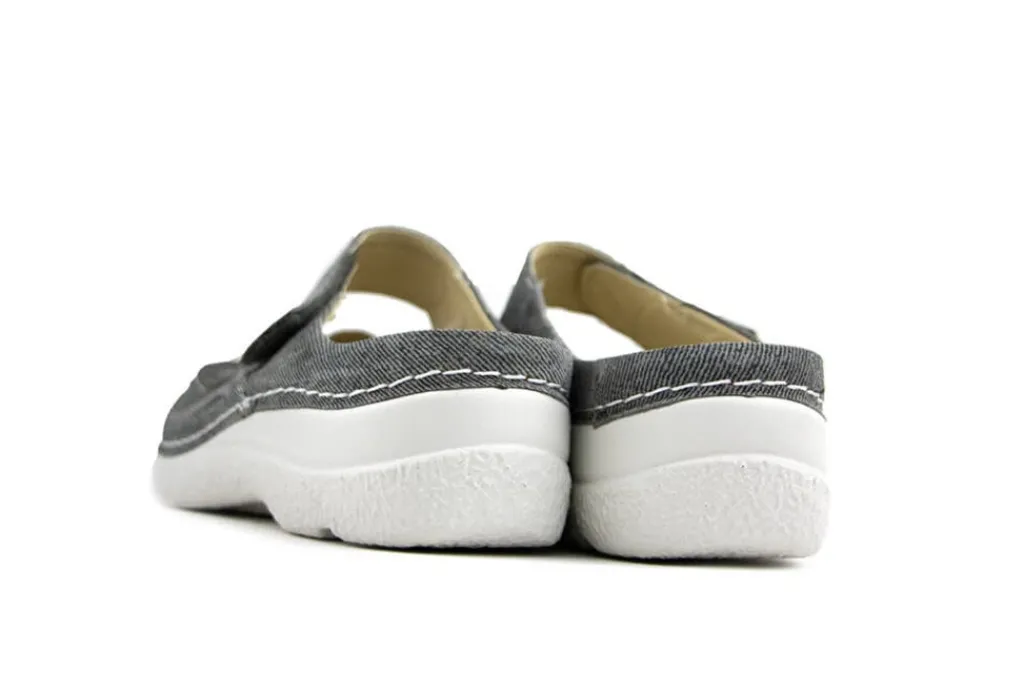 Slippers | Sandalen En Slippers^Wolky Roll Slipper Jeans Suede Grey Summer