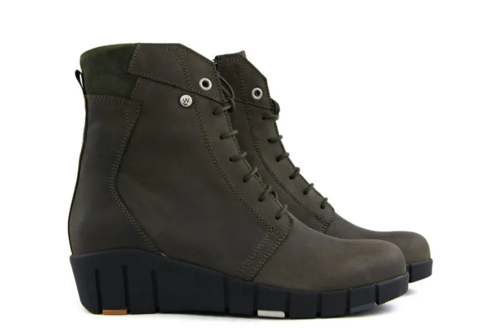 Veterboots En Bikerboots^Wolky Veterboot Portland Quebec Nubuck Cactus