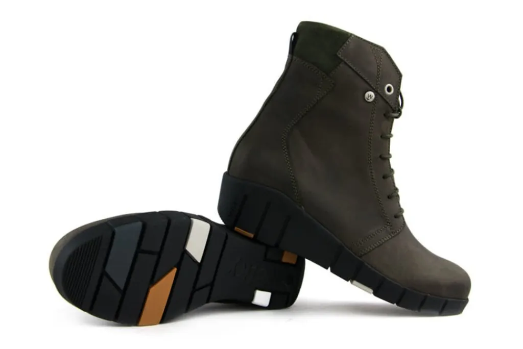 Veterboots En Bikerboots^Wolky Veterboot Portland Quebec Nubuck Cactus